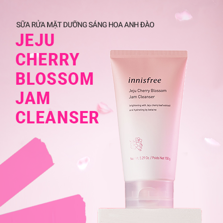 Sữa rửa mặt dưỡng sáng hoa anh đào innisfree Jeju Cherry Blossom Jam Cleanser 150g