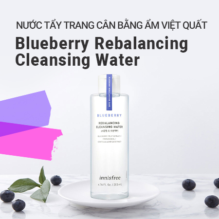 Nước tẩy trang cân bằng ẩm việt quất innisfree Blueberry Rebalancing Cleansing Water 200ml
