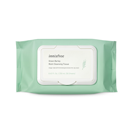 Khăn giấy tẩy trang từ lúa mạch xanh innisfree Green Barley Cleansing Tissue 50 sheets