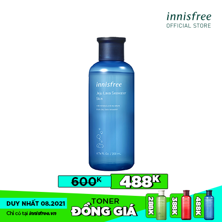 Nước cân bằng dưỡng ẩm chống lão hóa từ nước biển sâu dung nham innisfree Jeju Lava Seawater Skin EX 200ml