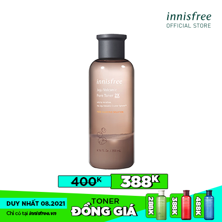 Nước cân bằng kiểm soát bã nhờn đá tro núi lửa innisfree Jeju Volcanic Pore Toner 2X 200ml