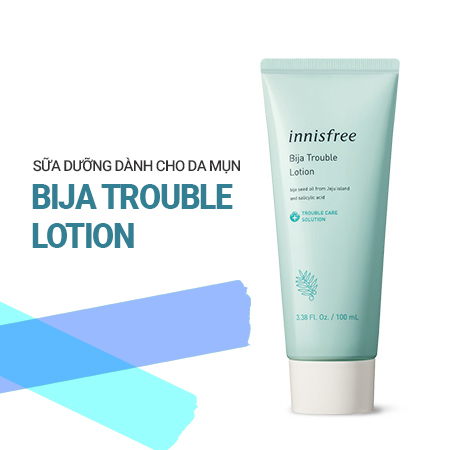 Sữa dưỡng dành cho da mụn từ Bija Innisfree Bija Trouble Lotion 100ml