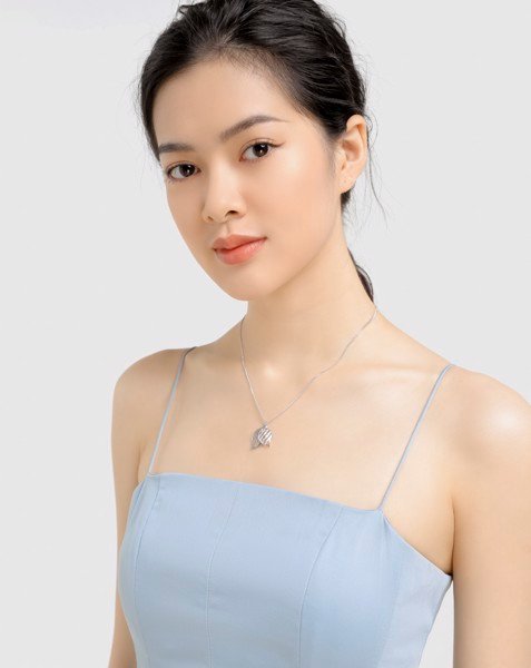 Dây Chuyền Hình Chiếc Lá Đính Đá