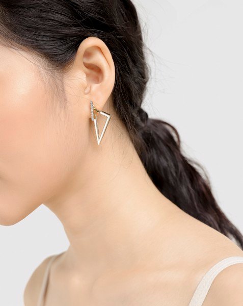 Bông Tai Tam Giác Nhọn Đính Đá
