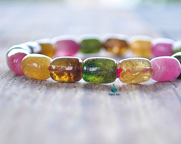 Vòng tay Lu thống Tourmaline đa sắc tự nhiên