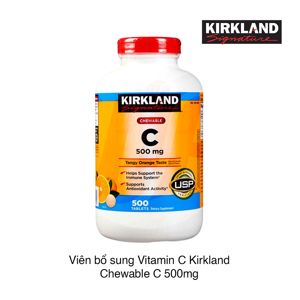 Vitamin C Kirkland Dạng Kẹo Ngậm/Nhai (500 Viên/Hộp)