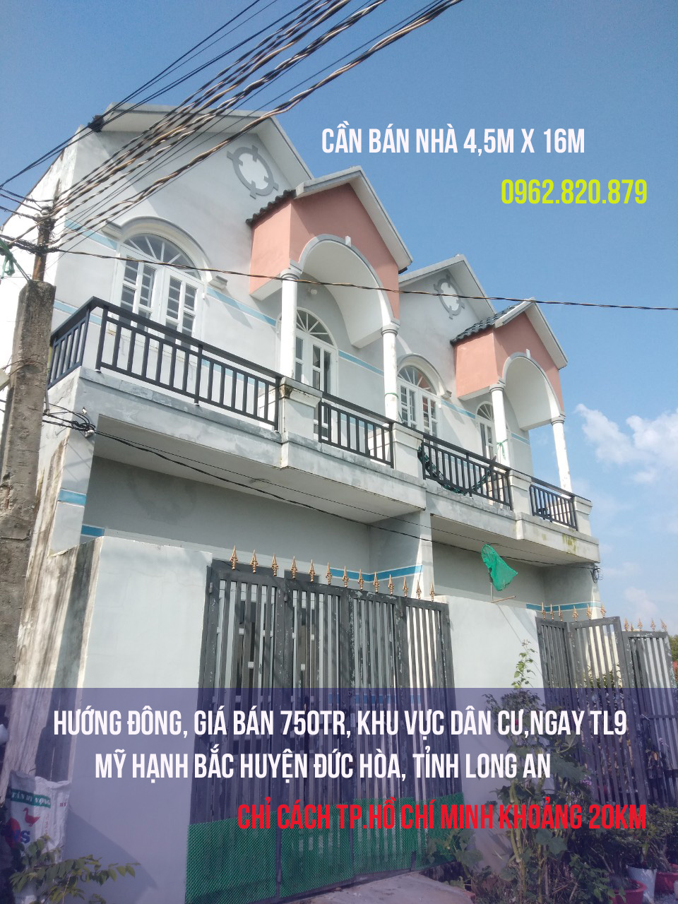 Bán nhà hướng Đông ngay TL9, Mỹ Hạnh Bắc, Đức Hòa, Long An
