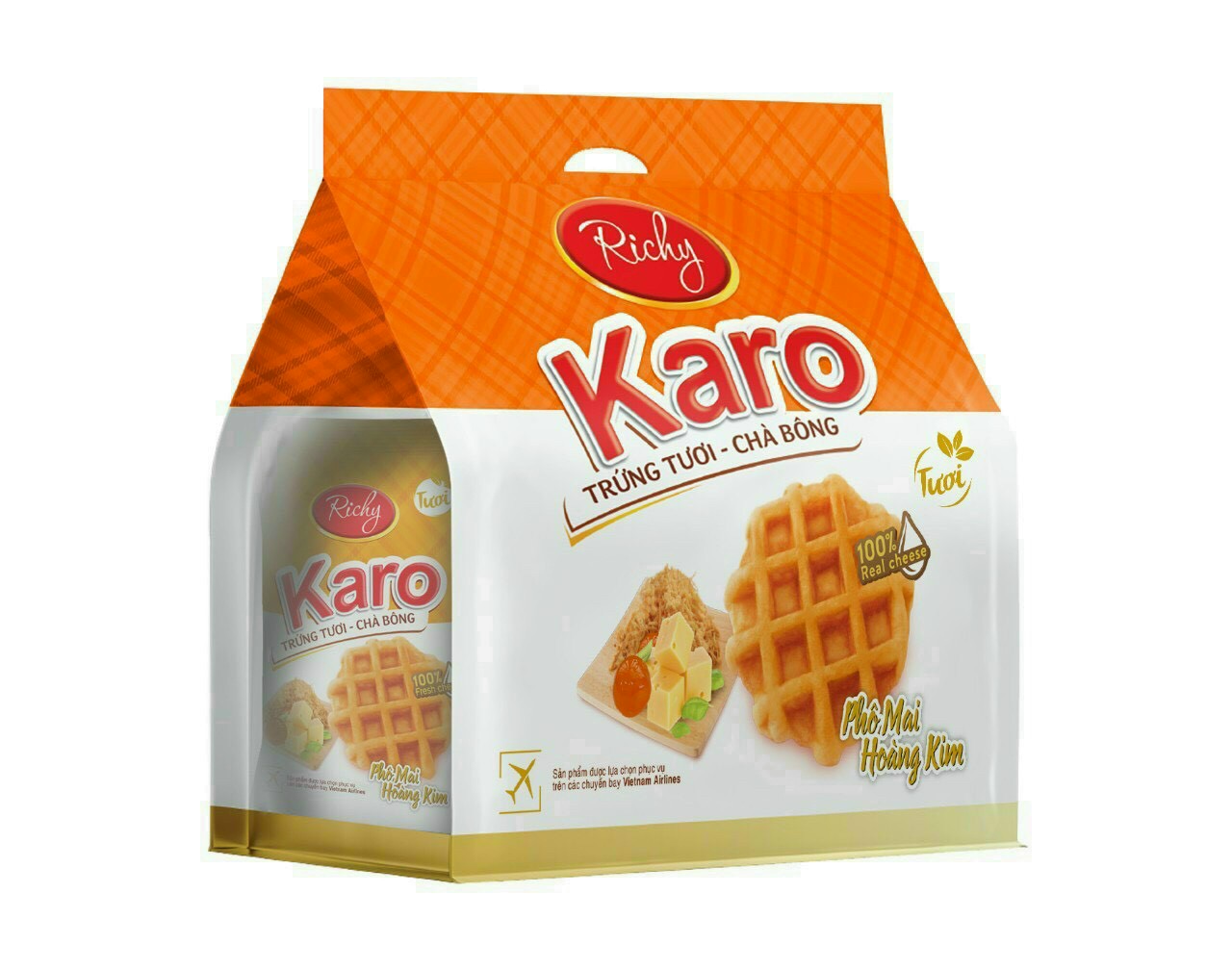 Bánh Trứng tươi chà bông phô mai karo túi 6 cái