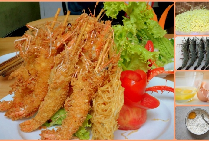 Tôm chiên Hoàng bào