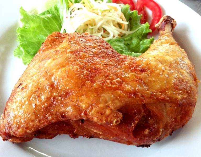 Gà xối mỡ da giòn