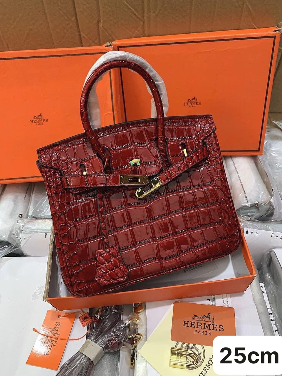 TÚI HERMES BIKIN RẮN BÓNG NƯỚC SIZE 25 CM