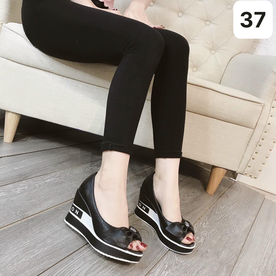 SIZE 37 - XUỒNG NƠ HỞ MŨI DA MỀM