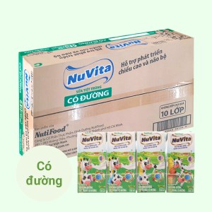 48 hộp sữa Nuvita có đường 180ml