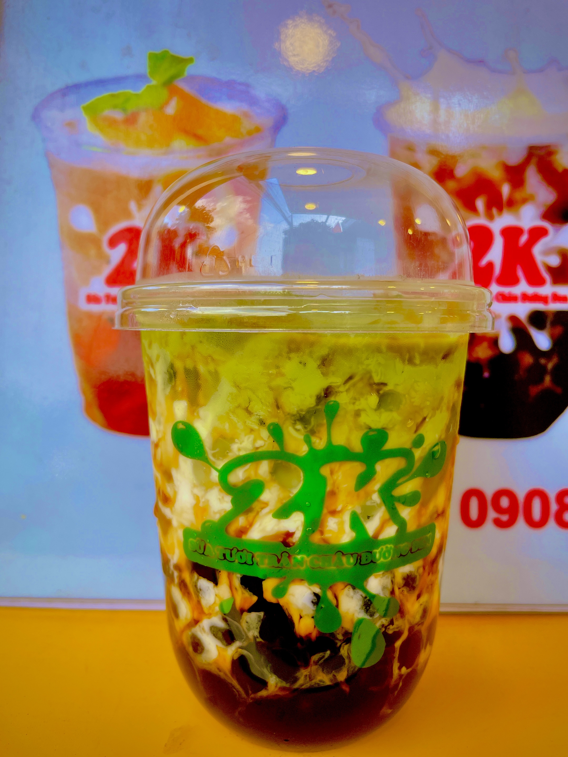 Sữa tươi matcha trân châu đường đen size M 25.000