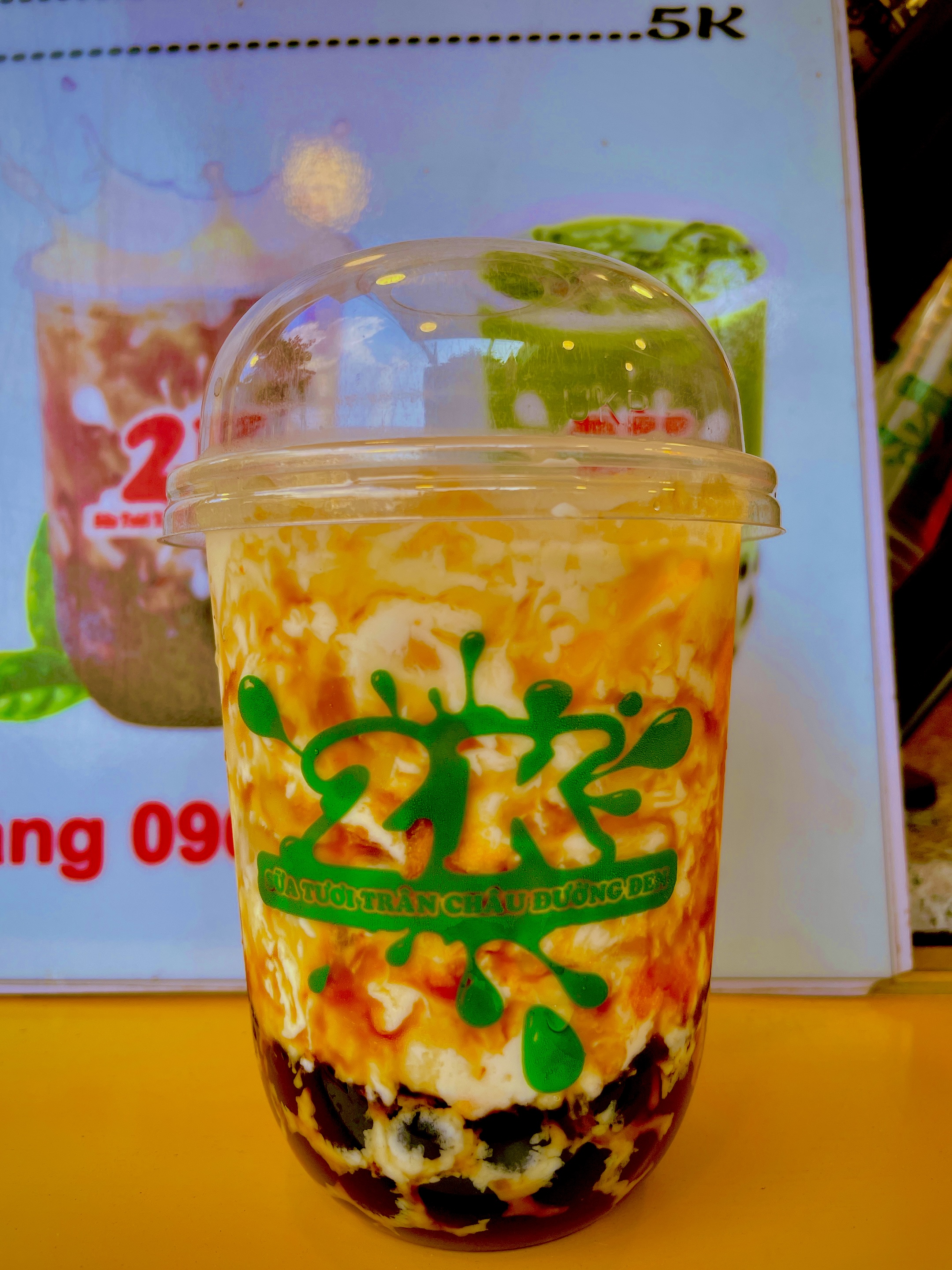 Sữa tươi trứng muối trân châu đường đen size M 25.000