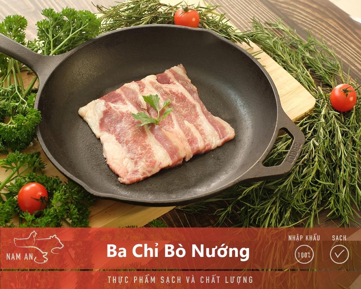 Ba chỉ bò nướng (bò dải)