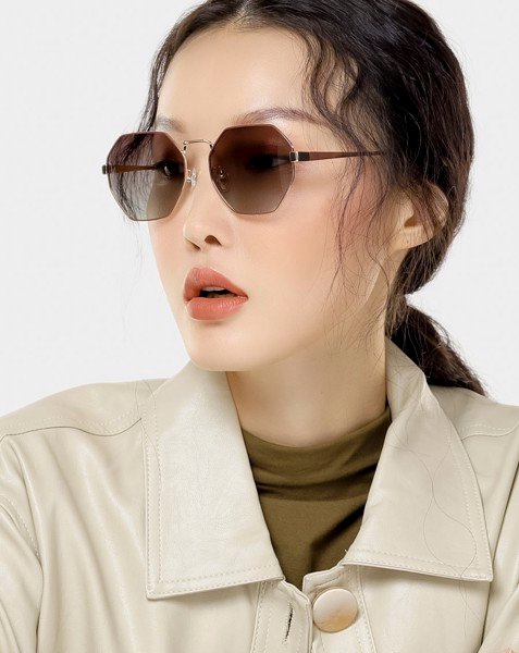 Mắt Kính Lục Giác Gọng Kim Loại