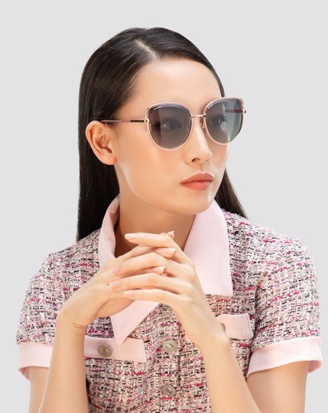 Mắt Kính Mắt Mèo Kim Loại Phối Nhựa