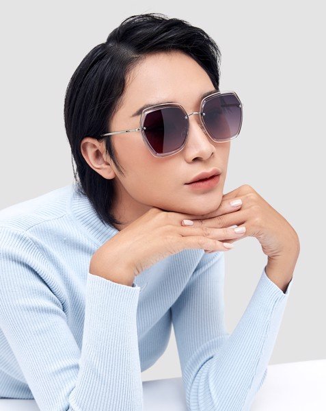 Mắt Kính Vuông Kim Loại Phối Nhựa 3