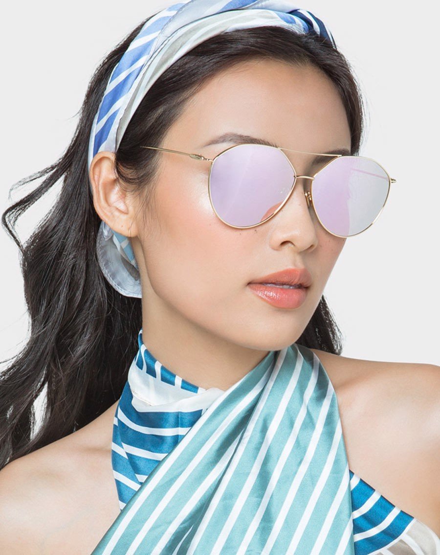 Mắt Kính Phi Công Kim Loại Hai Cầu