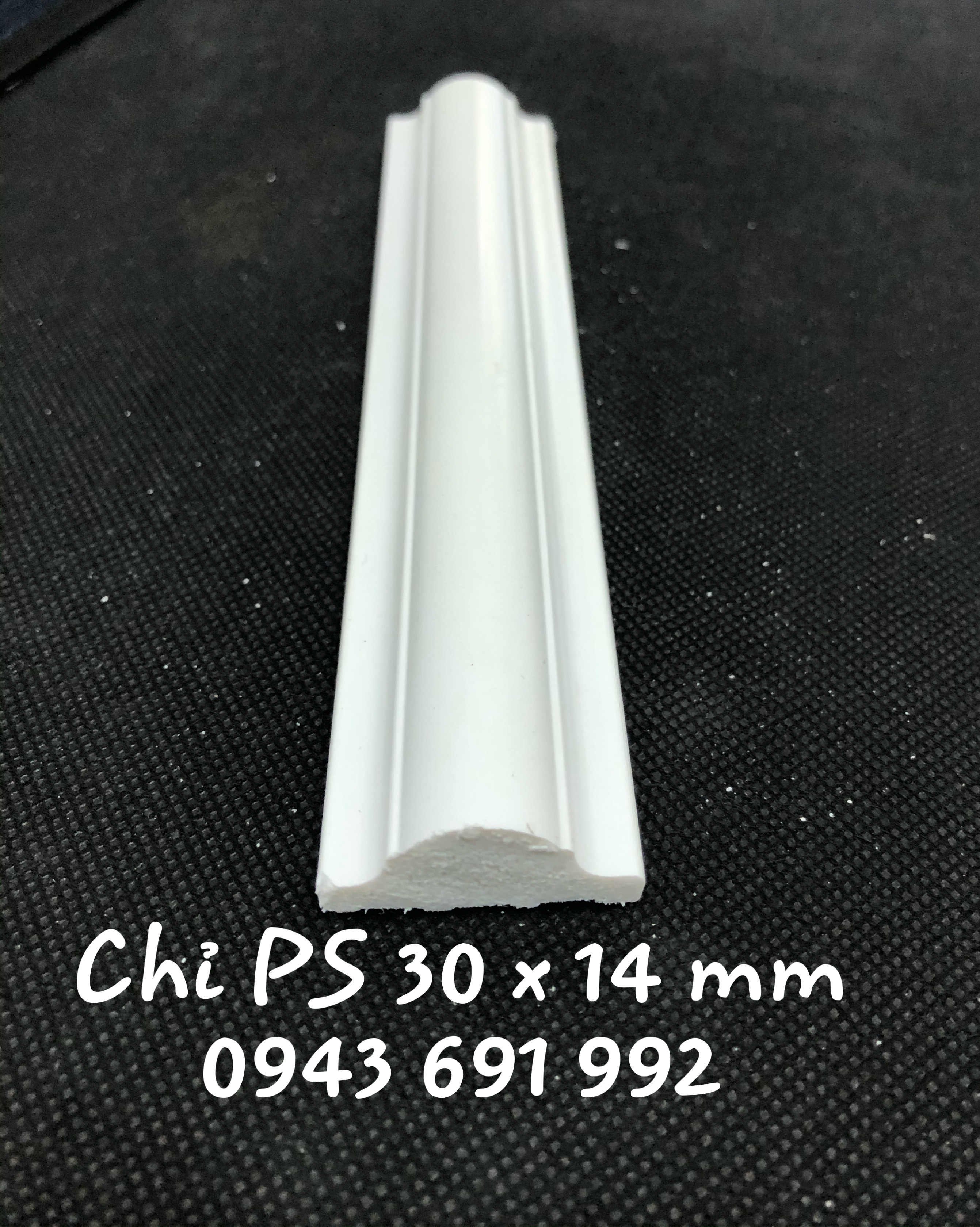 Chỉ tường nhựa composite bản rộng 3cm màu trắng
