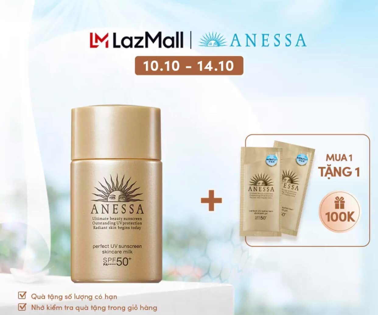 Link - 4. Kem chống nắng dạng sữa dưỡng da bảo vệ hoàn hảo Anessa Perfect UV Skincare Milk SPF 50+ PA++++ 20ml (https://c.lazada.vn/t/c.ZBslKt)