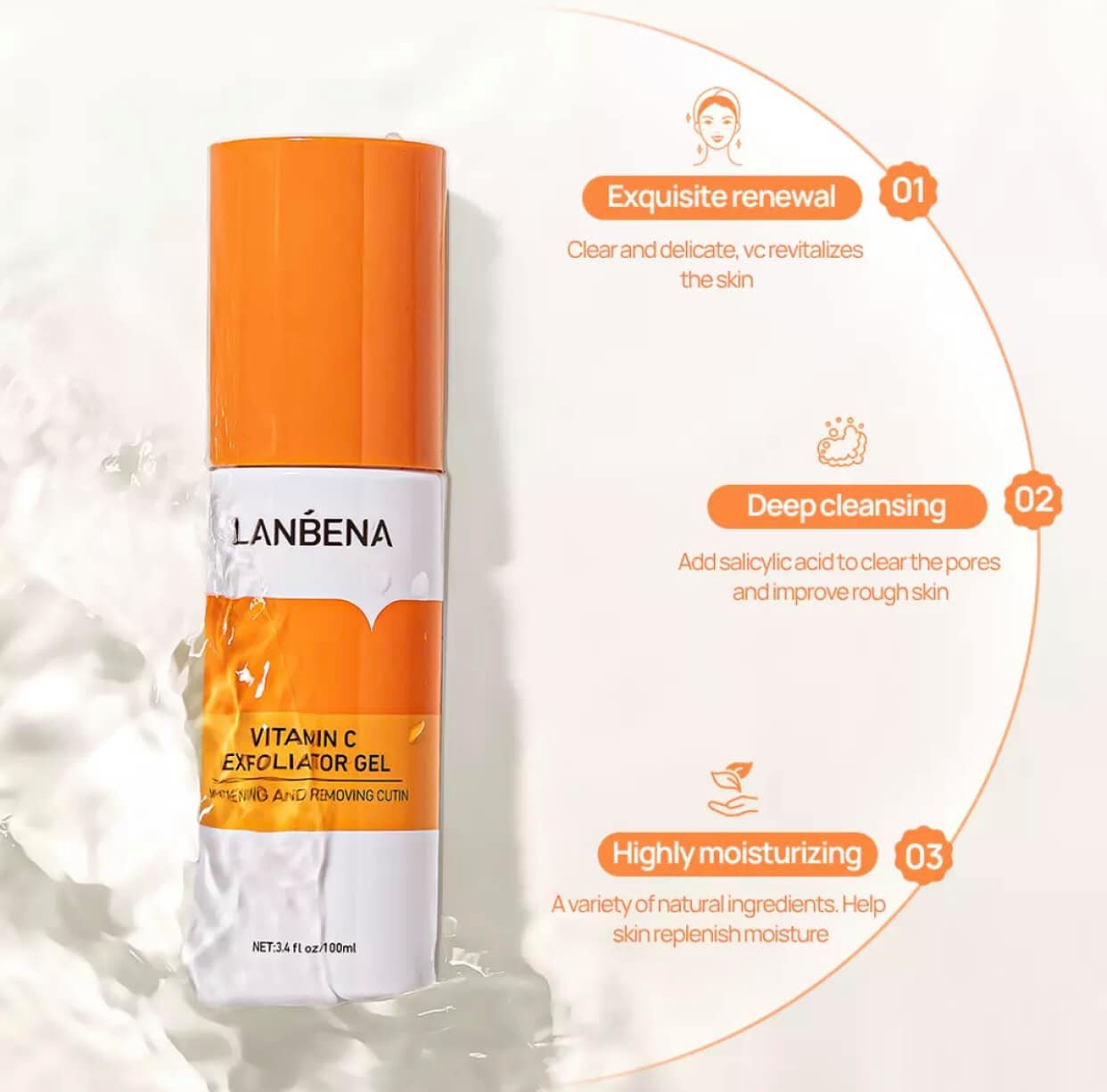 Link - 1. LANBENA Gel tẩy tế bào chết da mặt chứa vitamin C giúp làm sạch sâu và trẻ hóa dưỡng ẩm làm trắng da 100ml (https://c.lazada.vn/t/c.ZBnG49)