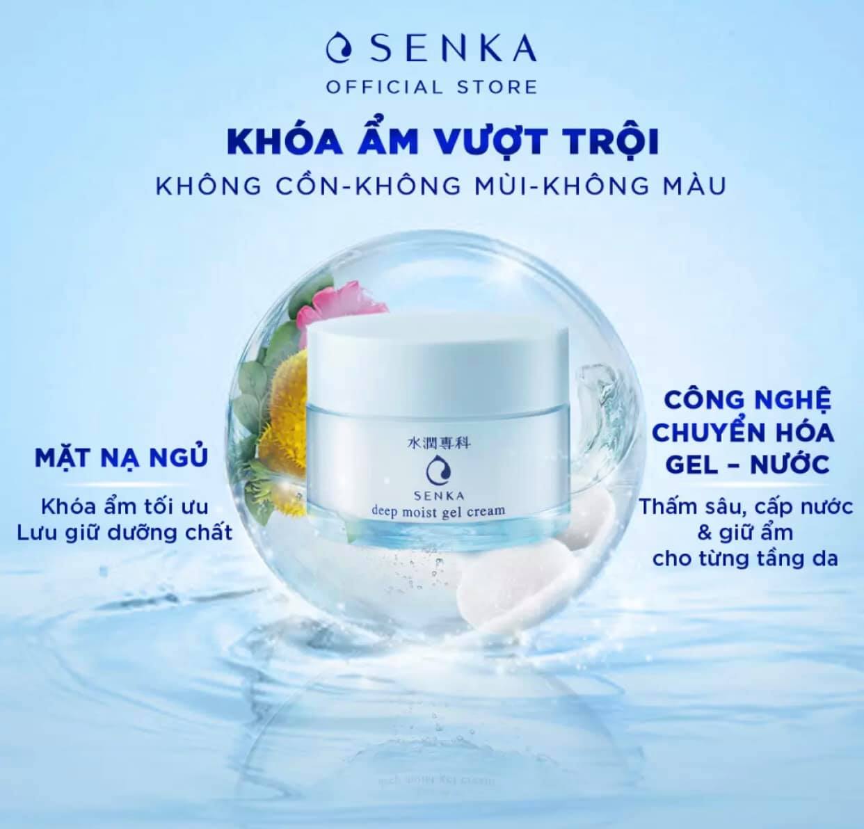 Link - 1. Mặt nạ ngủ cấp ẩm chuyên sâu Senka Deep Moist Gel Cream 50g (https://c.lazada.vn/t/c.ZBJCX7)
