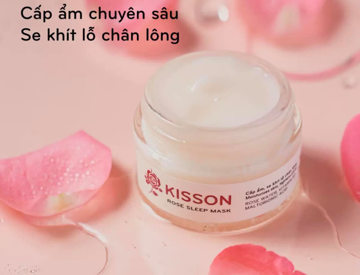 Link - 3. Mặt nạ ngủ hoa hồng cấp ẩm sâu, se khít lỗ chân lông, làm sáng và đều màu da KISSON 30ml (https://c.lazada.vn/t/c.ZBr024)