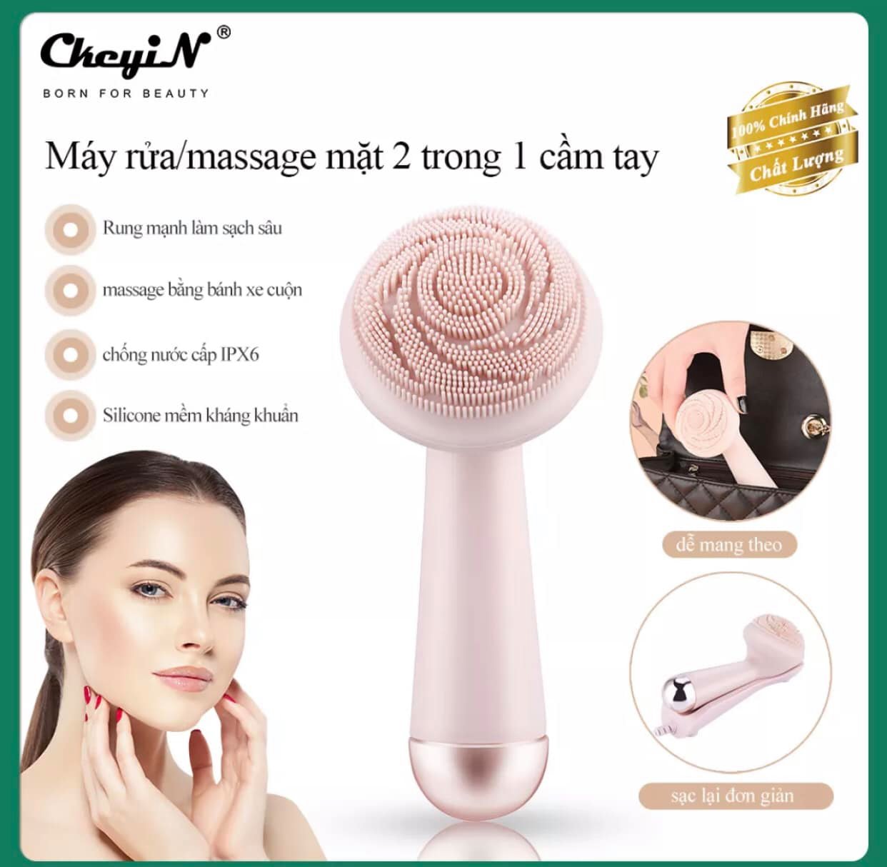 Link - 4. CkeyiN Máy rửa mặt Silicone hàng chính hãng chống nước IPX6, máy massage trẻ hóa da mặt làm sạch nhẹ nhàng không gây rát da, sạc pin nhanh, cầm tay dễ sử dụng MR568 (https://c.lazada.vn/t/c.ZBSUen)