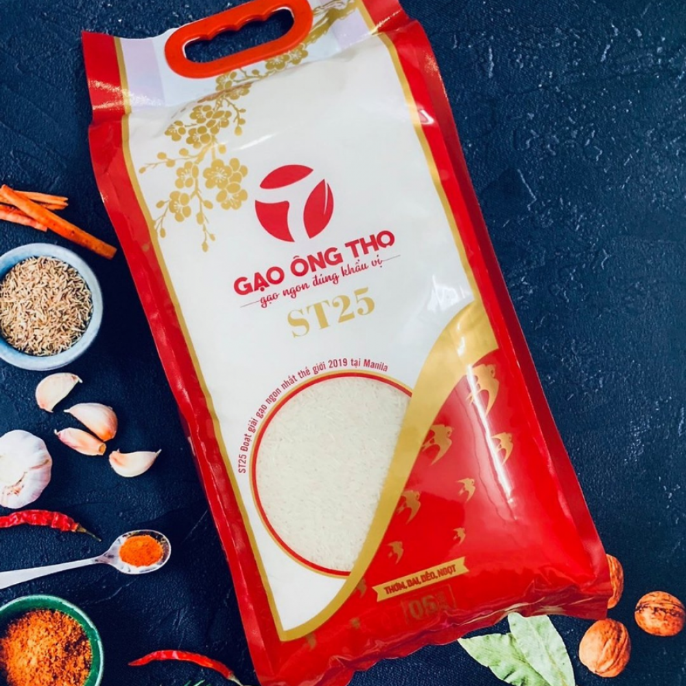 Gạo ST25 túi 5 KG Chính Chủ Hồ Quang Cua - Gaọ Ông Thọ