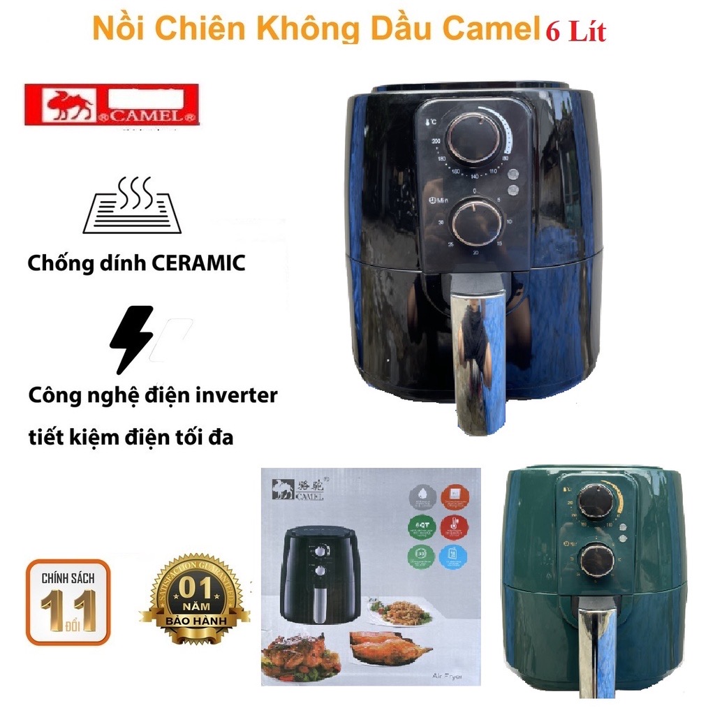 Link - NỒI CHIÊN KHÔNG DẦU CAMEL 6 LÍT CÔNG SUẤT 1400W (https://shp.ee/p7dafnp)