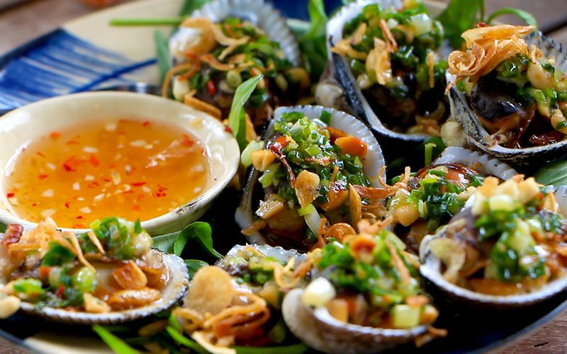 Sò Long nướng mỡ hành
