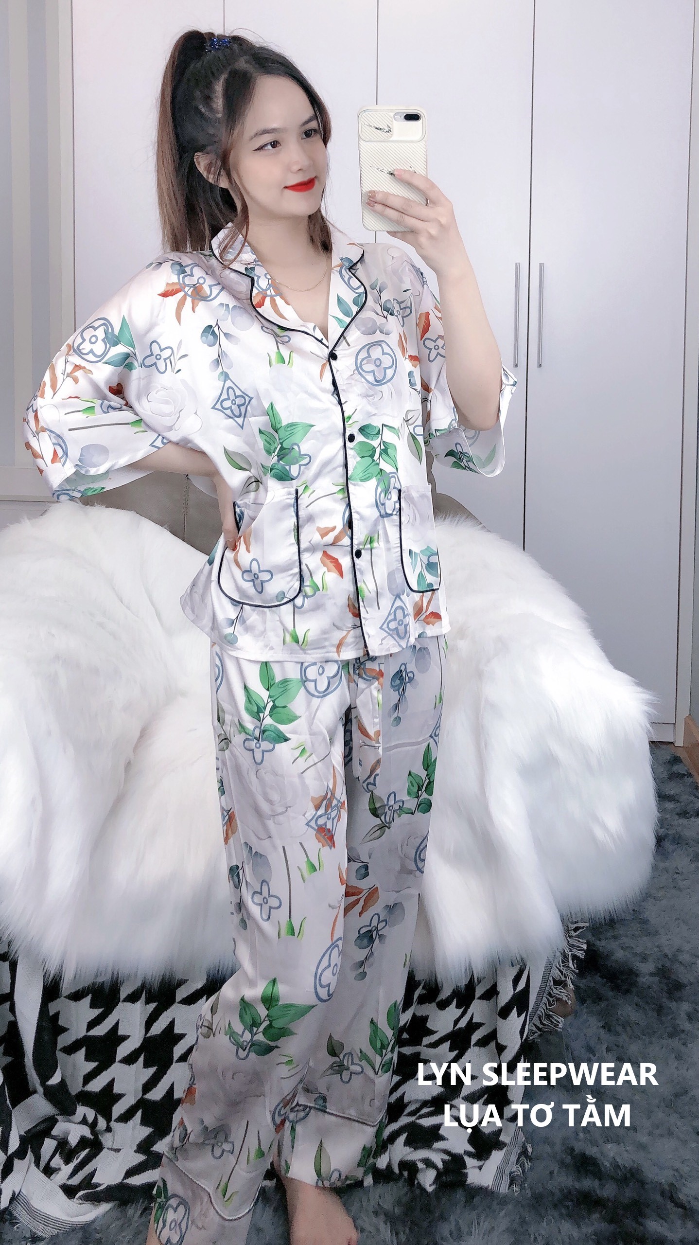 LV lá  Lụa Tơ tằm