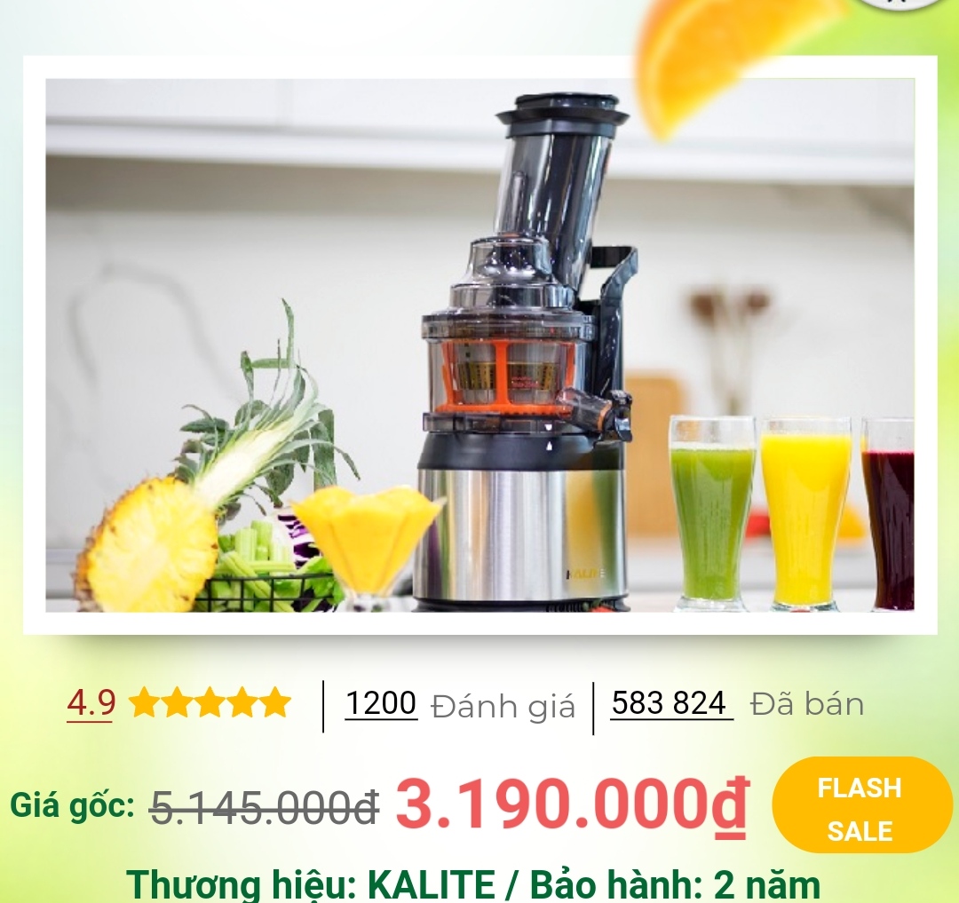 Link - Máy ép chậm Kalite KL 565 ứng dụng công nghệ ép chậm thông minh, bảo toàn dưỡng chất có trong thực phẩm, ép kiệt bã đến 95% và giữ nguyên chất dinh dưỡng trong trái cây. Là món đồ gia dụng bạn nên có để nâng cao sức khoẻ cho cả gia đình. (https://track.rentracksw.com/adx/r.html?idx=0.3209.3641.461.131454&dna=514798)