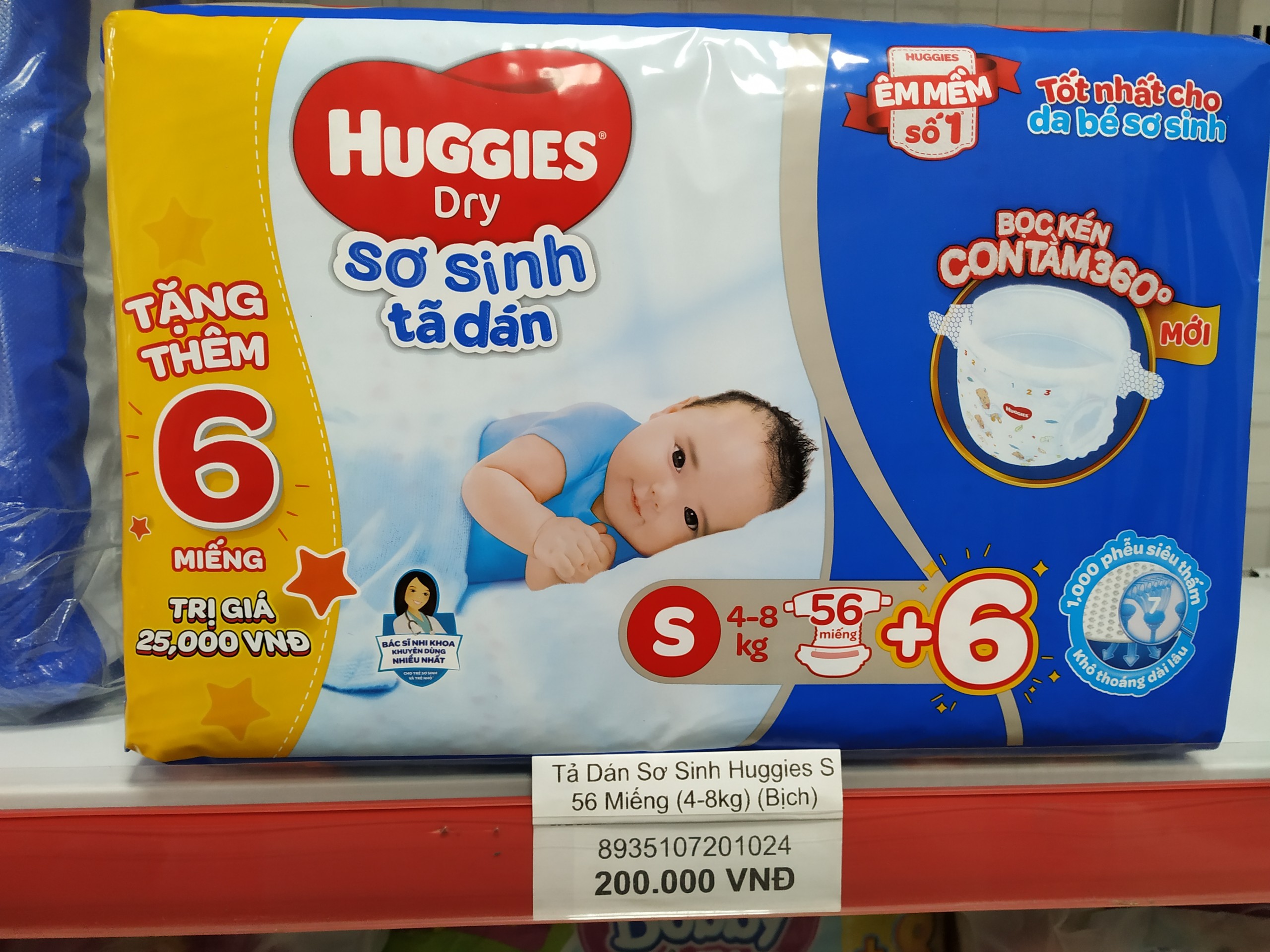 Tả Dán Sơ Sinh Huggies S 56 Miếng (4-8kg)