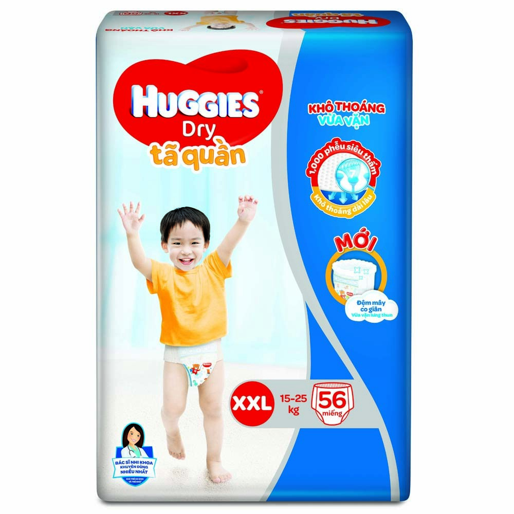 Tả Quần Huggies Dry XXL ( 15--25 Kg) 56 Miếng