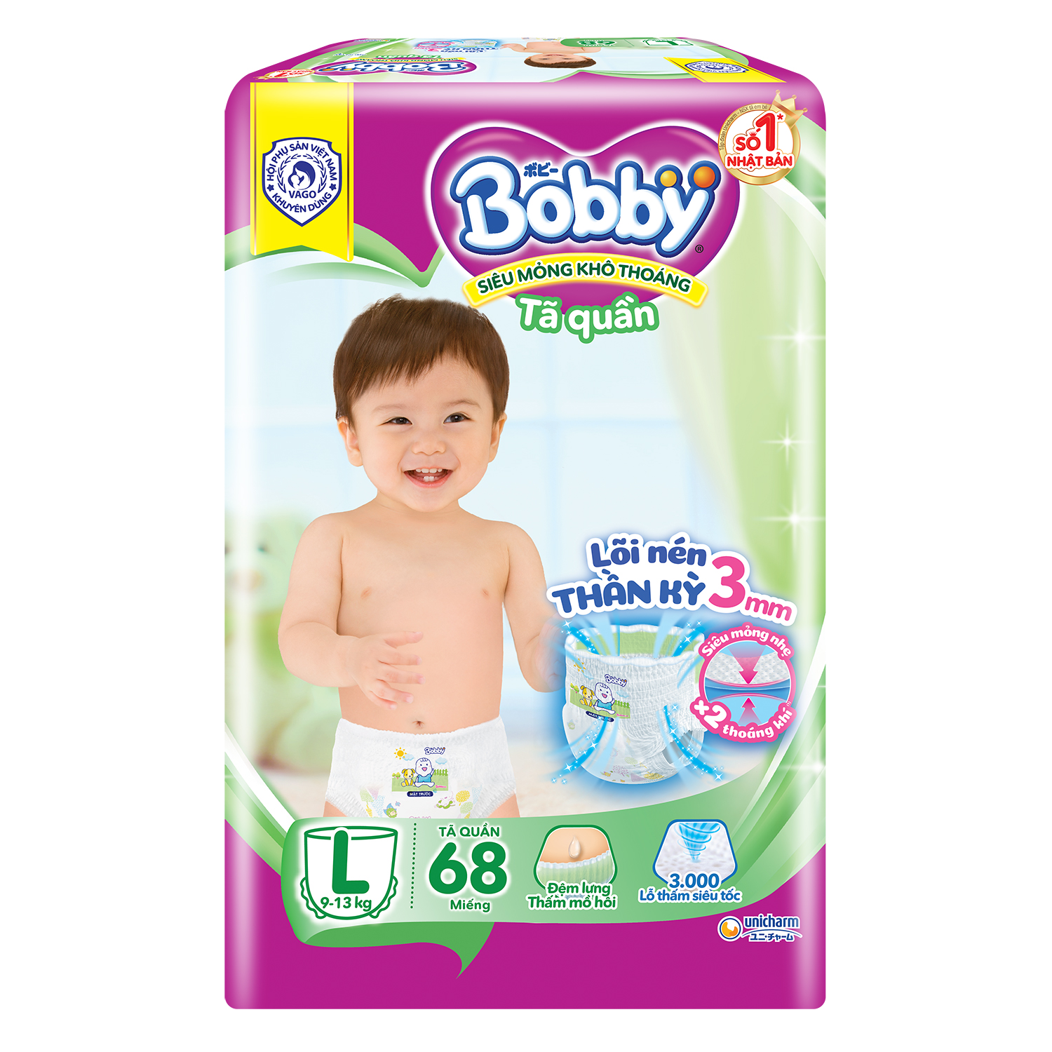 Tả Quần Bobby L (9-13 kg) 68 Miếng