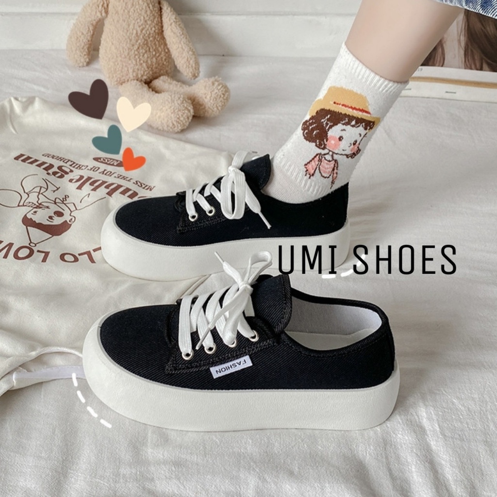 Link - Giày thể thao nữ đế bằng bánh mì basic độn đế vải canvas bata (https://shp.ee/mngf835)