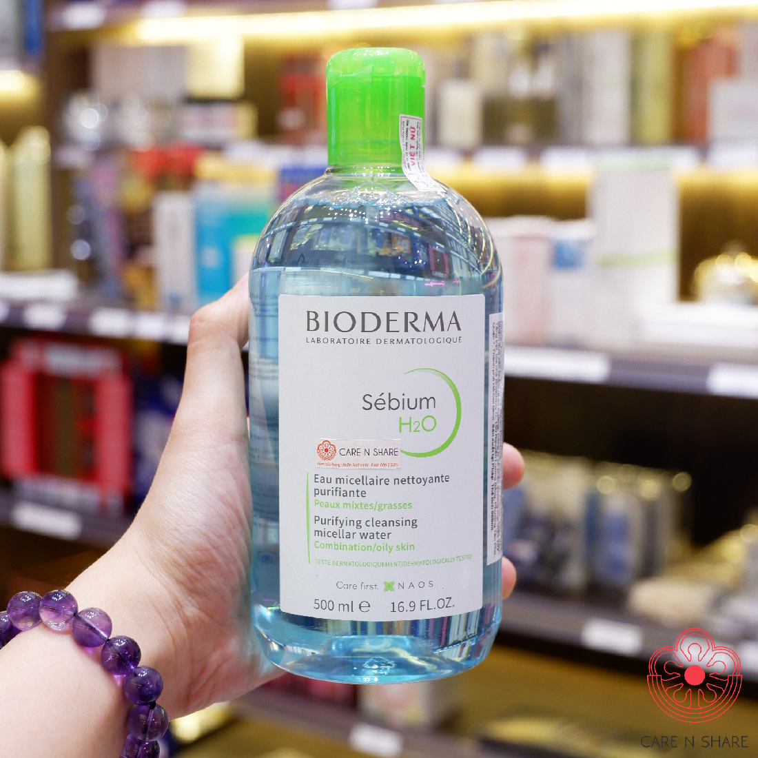 Nước tẩy trang Bioderma Sébium H2O da dầu và hỗn hợp