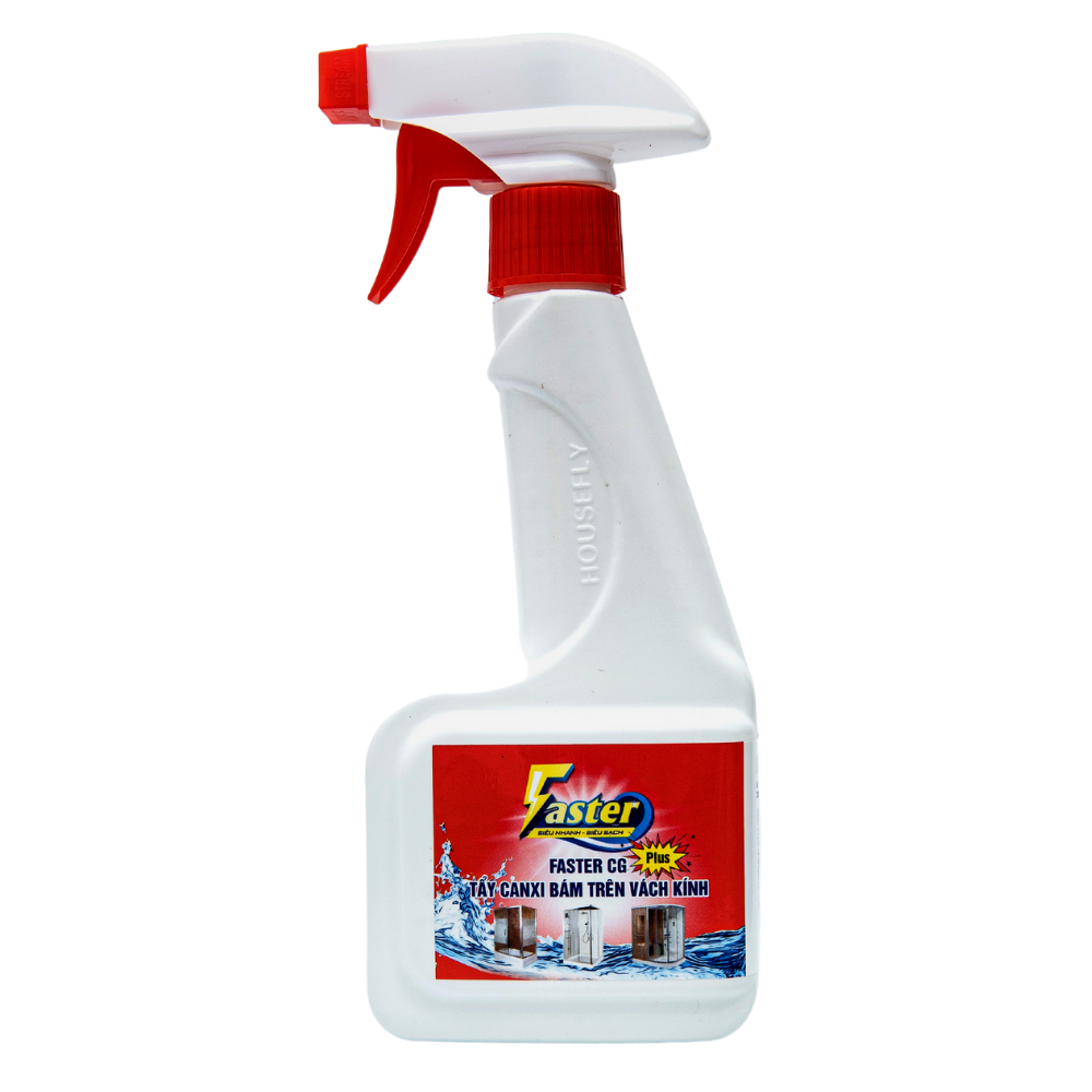 FASTER CG PLUS TẨY CẶN CANXI VÁCH KÍNH NHÀ TẮM, GƯƠNG NHÀ TẮM, 350ML
