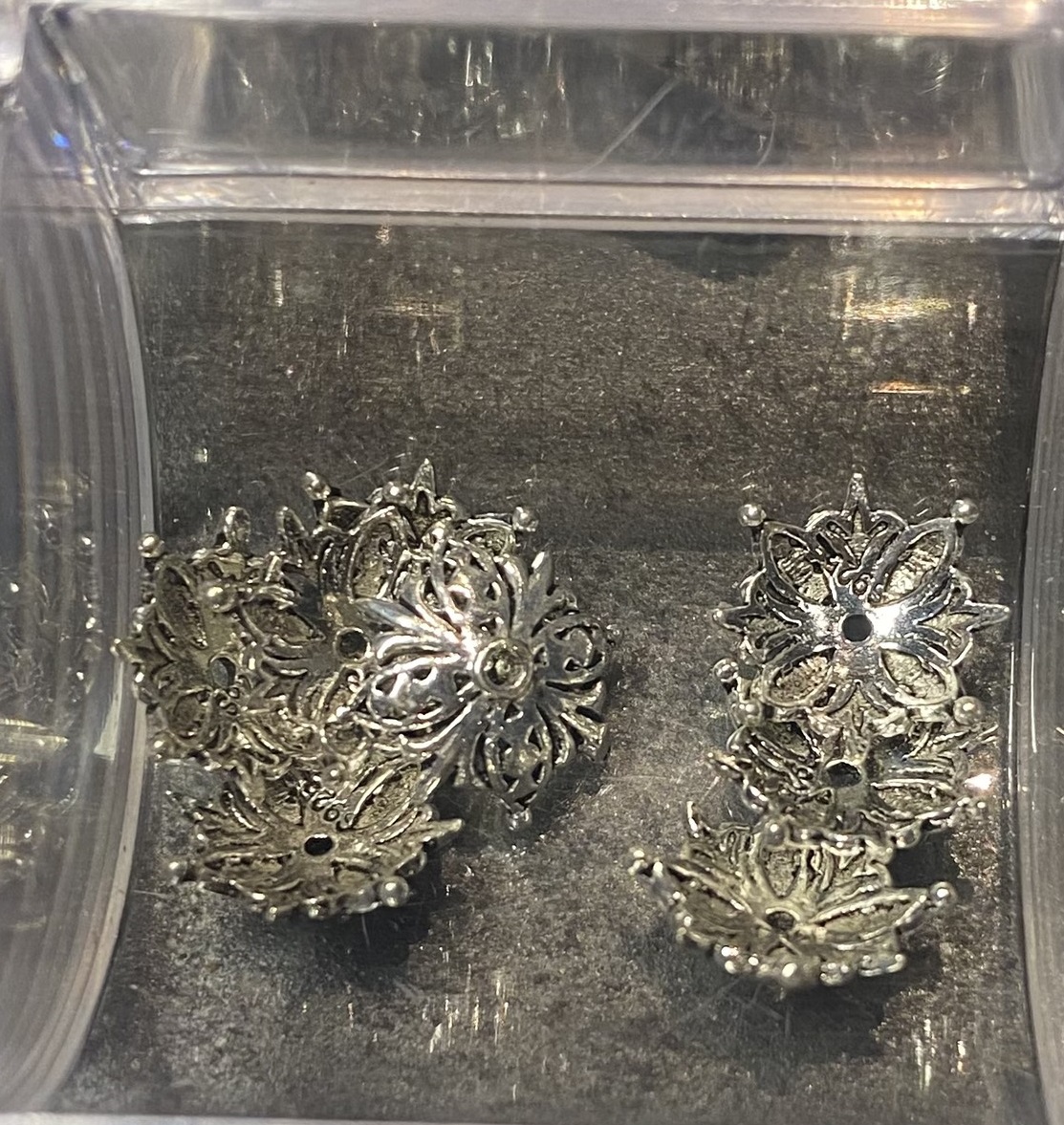 Đế xỏ bạc hoa 10mm	