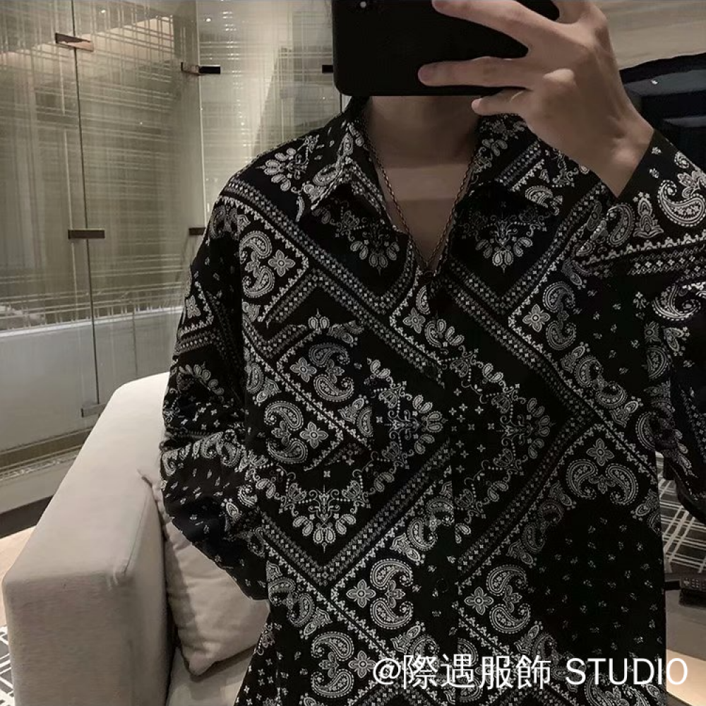 Link - ￼Áo sơ mi tay dài họa tiết hoa văn phong cách Hàn Quốc thời trang dành cho nam (https://shp.ee/i3wiz5t)