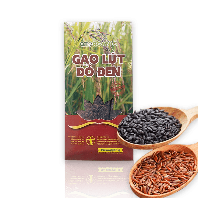 Gạo lứt đỏ đen hữu cơ QTOrganic 1kg