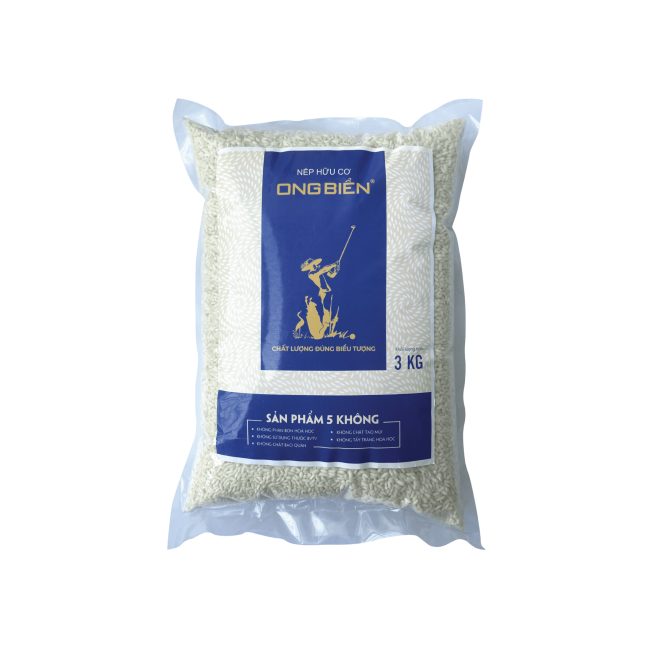 Gạo nếp hữu cơ Ong Biển - 3kg