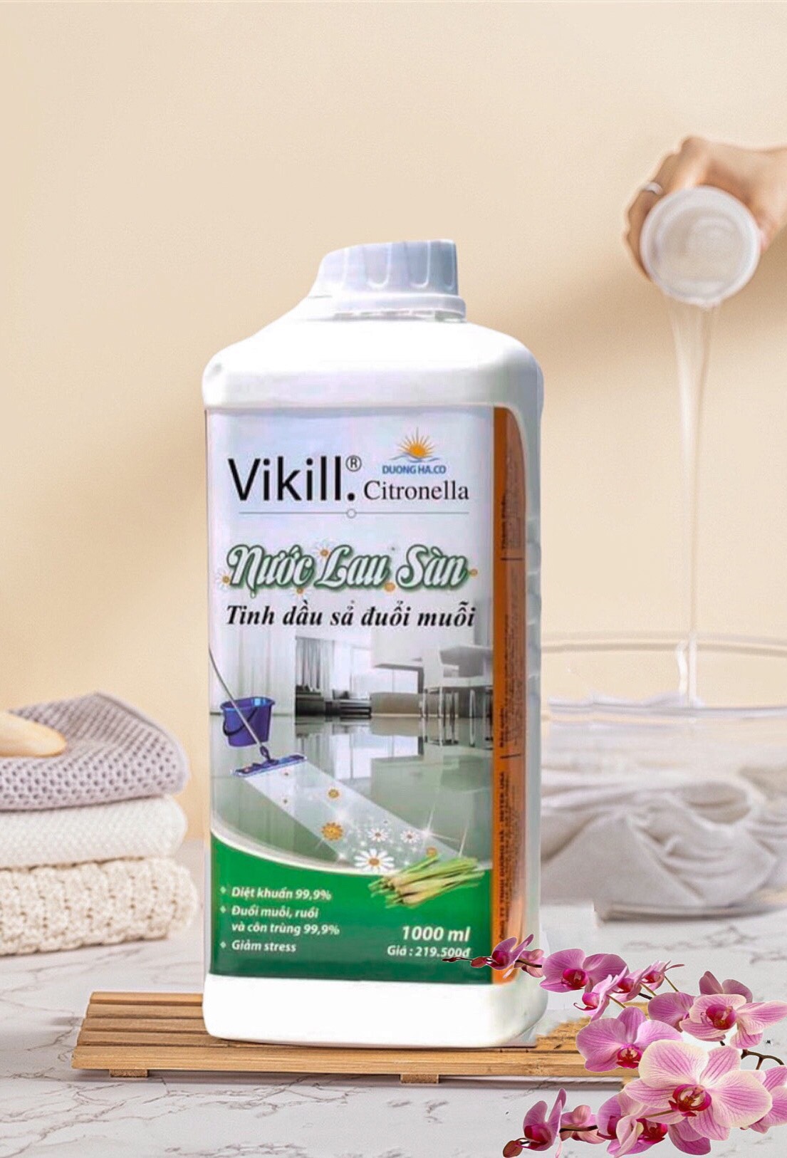 Nước lau sàn tinh dầu sả Vikill
