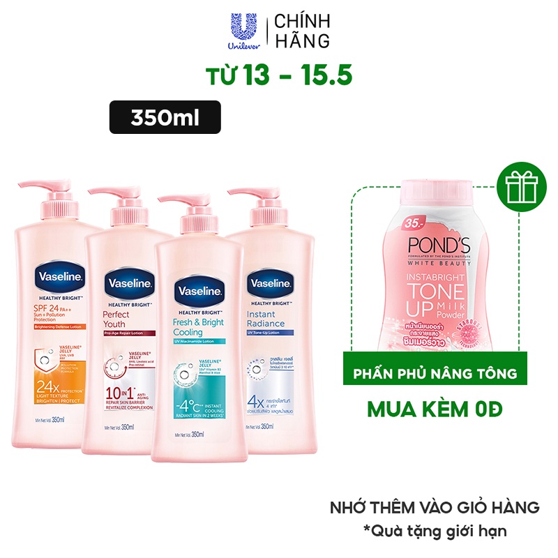 Link - Sữa dưỡng thể trắng da Vaseline 350ml/chai (https://shope.ee/309D0Y8GsC)