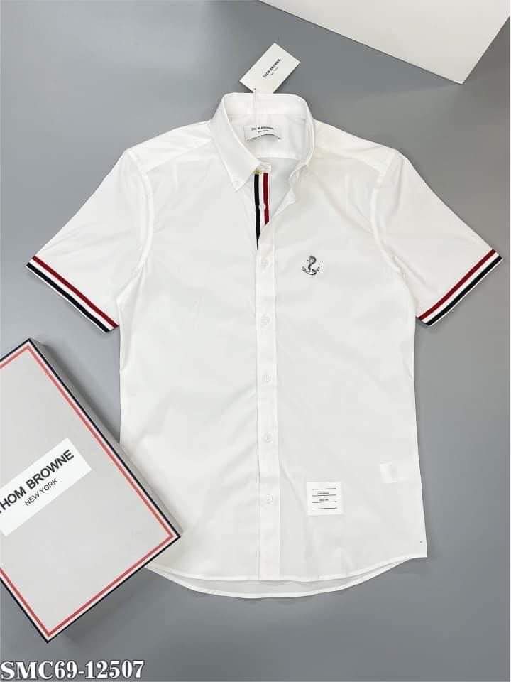 Bản Sơ Mi Thom Browne cộc tay  chất gai đẹp về bù   áo  38-39-40-41