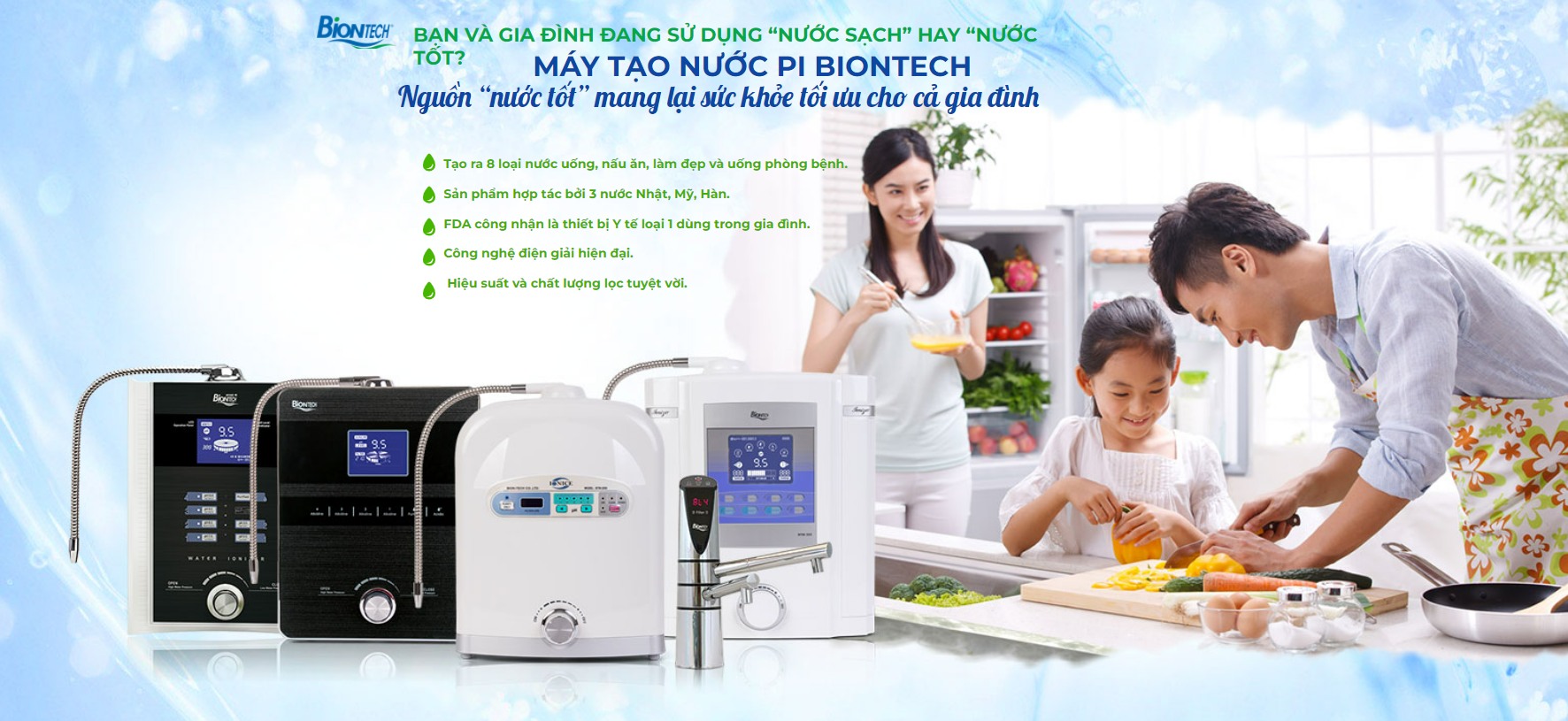 Link - MÁY TẠO NƯỚC PI  CỦA BIONTECH- KOREA, được FDA Hoa Kỳ chứng nhận là Medical Device Class I (Thiết bị y tế loại 1). (https://www.youtube.com/watch?v=Hx-mV_vkn88&t=179s)