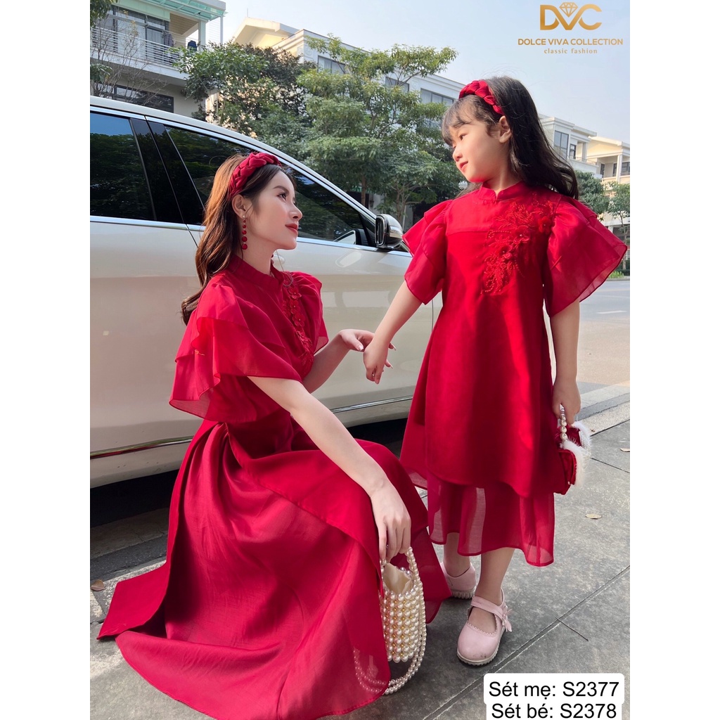 Link - Combo áo dài đỏ cách tân tay cộc mẹ và bé - DOLCE VIVA COLLECTION - Giá: 235.000 - 385.000 vnđ (https://shorten.asia/8wWcXtNu)